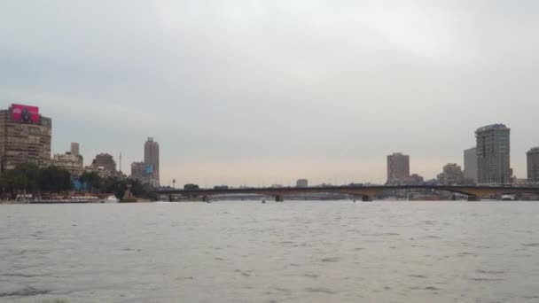 Cairo Egipto Enero 2020 Puente Sobre Río Nilo Cairo Cairo — Vídeos de Stock