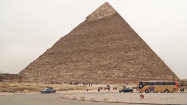 Γκίζα Αίγυπτος Ιανουαρίου 2020 Πυραμίδα Του Φαραώ Chephren — Αρχείο Βίντεο