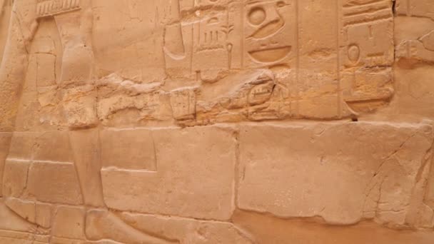 Walls Hieroglyphs Karnak Temple Luxor Egypt — Stock Video