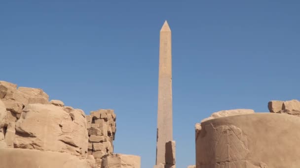 Obelisco Templo Karnak Luxor Egipto — Vídeo de stock