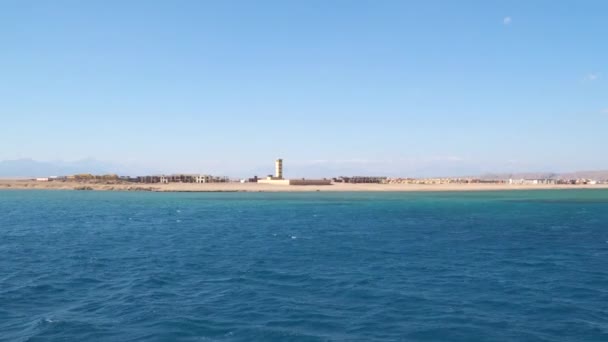 Coast Red Sea Egypt View Floating Boat — Stock Video