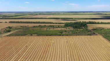 Sonbahar tarım alanları hava görüntüsü.
