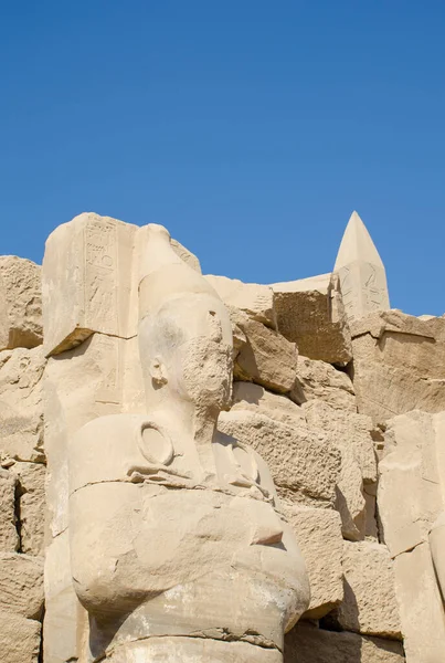 Eski Mısır Sanatı Karnak Tapınağı Nda Heykel Dikilitaş Lüks Mısır — Stok fotoğraf