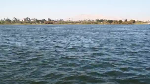 Côte Nil Louxor Égypte Vue Depuis Bateau Flottant — Video