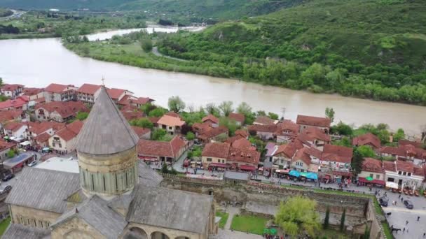 Mtskheta Georgia Maj 2019 Svetitskhoveli Katedralen Äldsta Kristna Katedralerna Georgien — Stockvideo