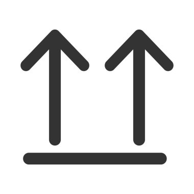 Beyaz arkaplanda üst taraf vektör simgesi. Mobil kullanıcı arayüzü koleksiyonundan düz vektör kenar simgesi işareti.