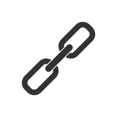 Zincir Simgesi gri arkaplanda izole edildi. Web sitenizin tasarımı için bağlantı sembolü, logo, uygulama, UI. Vektör illüstrasyonu, EPS10.