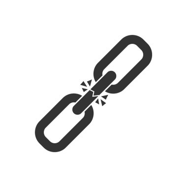 Veri koruma görüntüsü. Kırık zincir de dahil. Vector Illustration, finansal teknoloji kavramları için harika. vektör