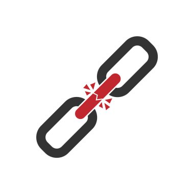 Veri koruma görüntüsü. Kırık zincir de dahil. Vector Illustration, finansal teknoloji kavramları için harika. vektör