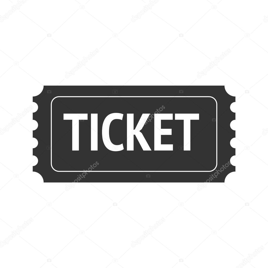 Ticket vector icon. Black illustration isolated for graphic and web design.