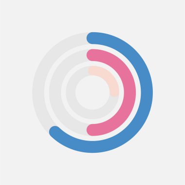 İzleme uygulamaları ve web siteleri için dairesel etkinlik halkası düz vektör simgesi