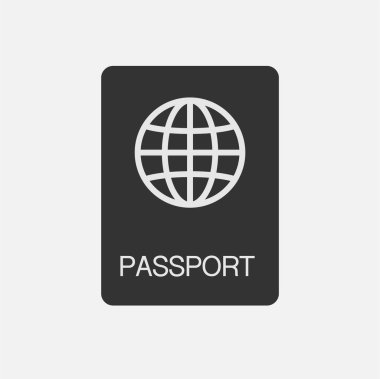 Pasaport Simgesi. Vektör. İllüzyon. Beyaz arkaplanda izole et.