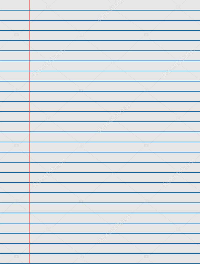 Notebook paper with lines vector illustration isolated eps