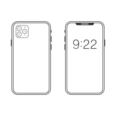 Beyaz arkaplan üzerinde telefon hattı. Makale ve iş vektörü için çok fonksiyonlu kamera var.