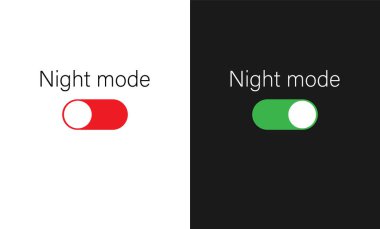 Açılıp kapanan vektör. Telefon ekranları, tabletler ve bilgisayarlar için Dark and Light Mode Switcher. Mobil Uygulama Ögesini Aç / Kapat, Web Tasarımı, Canlandırma. Açık ve Karanlık Düğmeler.