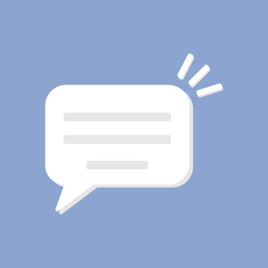 Sohbet baloncuğu simgesi, izole edilmiş vektör, yorum işareti sembolü yazılıyor. Stok vektör illüstrasyonu arka planda izole edildi.