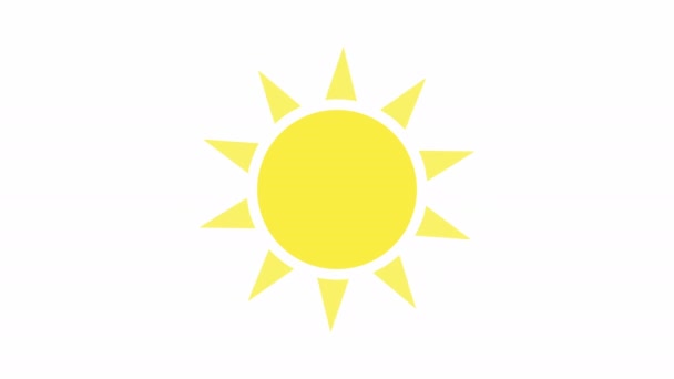 Sun ikon animation med vit bakgrund. Ikondesign. Videoanimering. — Stockvideo