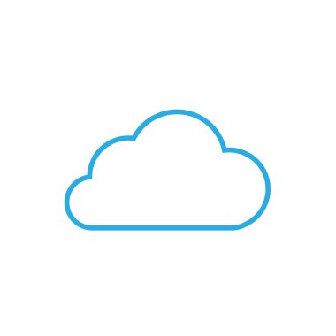 Cloud Düz Simge Vektörü, Sembol veya Logo. Basit Bulut