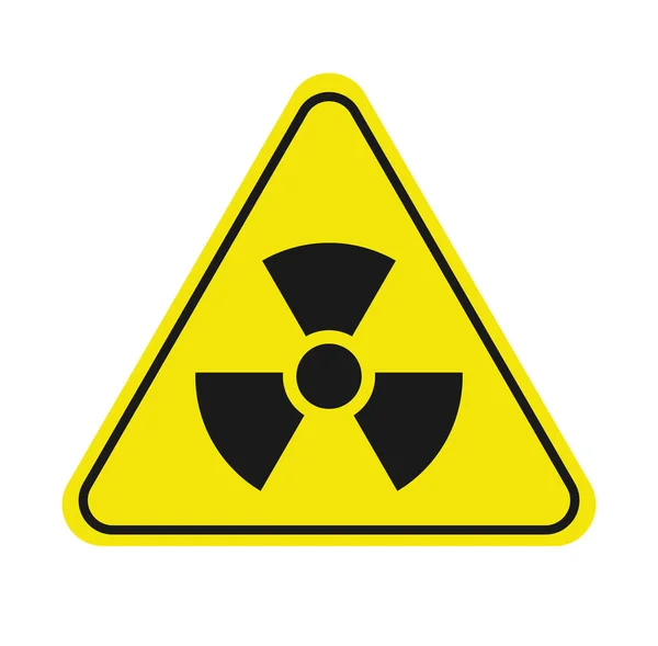 Tekenen van radioactief materiaal. Symbool van stralingsalarm, gevaar of risico. Eenvoudige platte vector illustratie in zwart en. — Stockvector