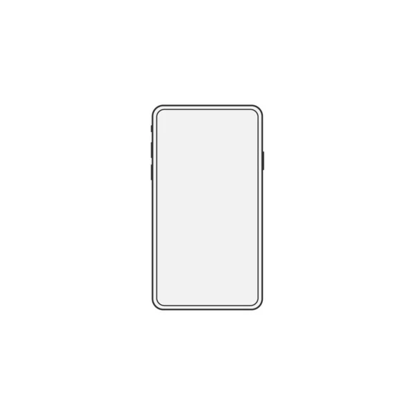 Akıllı telefon ikon vektörü. İnce çizgili akıllı telefon taslağı ikon vektör çizimi. Web ve mobil uygulamalarda kullanım için doğrusal sembol 10