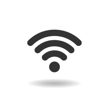 WIFI Siyah Simgesi kablosuz ağ bağlantısının izole edilmiş vektör ilüstrasyonuName