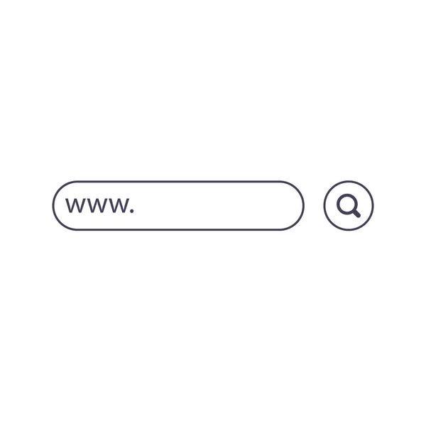 Www ikony vyhledávací lišty Vektorová ilustrace izolovaná na pozadí. www ikona vyhledávací lišty pro webové stránky, aplikace, ui a logo. Koncepce vyhledávání a www. — Stockový vektor