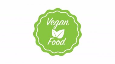 Vejetaryen yemek ağacı animasyon bırakır. Yaşam tarzı, ekoloji, biyoloji, doğal gıda, vejetaryen ve sağlıklı beslenme 3 boyutlu kavram.