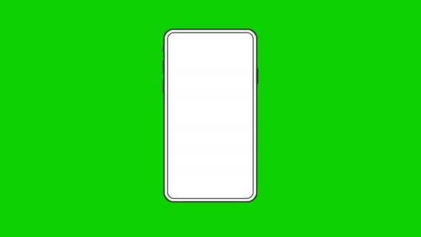 Pagamento senza contatto: utilizzando lo smartphone per pagare bolletta su sfondo verde. Pagamento wireless con online banking e applicazione al telefono . — Video Stock