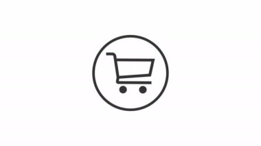 Sipariş teslimat durumu, paket sonrası takip simgeleri canlandırması. Ekspres kurye teslimat uygulaması ve web düz simgeleri için paket işlem çubuğu, gemi sipariş et 