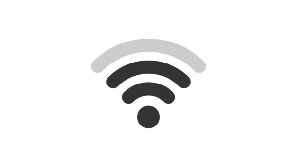 Wifi icon 2D animation on white background. Icon design. 4K resolution — Stock Video