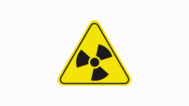Radioaktív szimbólum video animáció. Zökkenőmentes hurok. — Stock videók