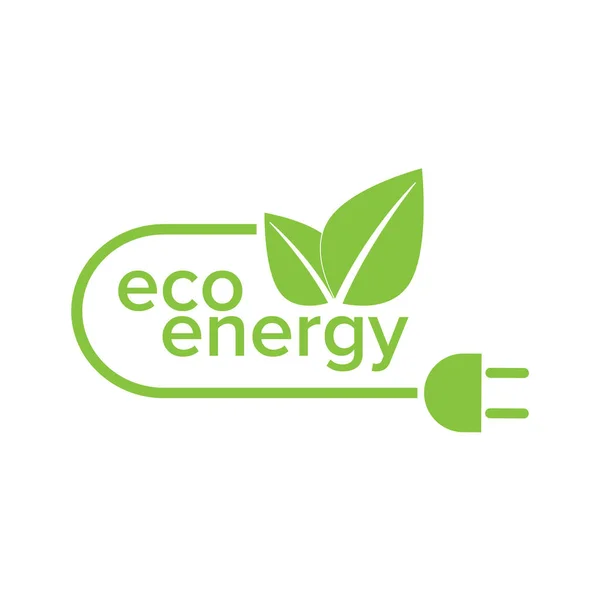 Ecologie en Fan Concept, Groene bladeren rond steden helpen de wereld met eco-vriendelijke ideeën Eco-energie logo template vector pictogram illustratie. Elektriciteit, milieu. — Stockvector