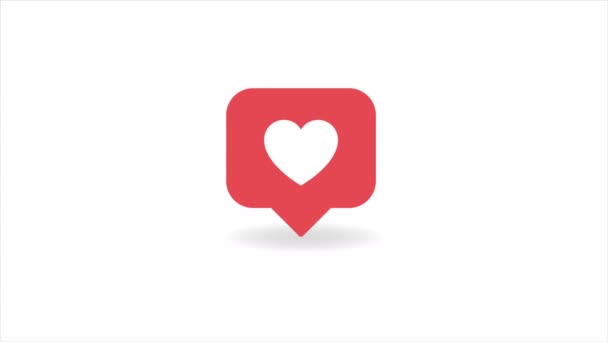Médias sociaux compteur de coeur rouge, montre comme sur un fond transparent. 4k — Video
