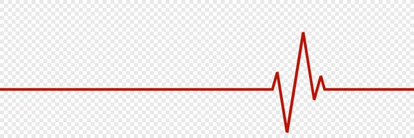 Icône de ligne de battement de coeur rouge. sur le style plat — Image vectorielle