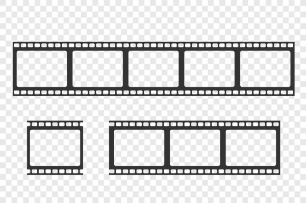 Conjunto de tira de película vectorial aislada sobre fondo transparente. — Archivo Imágenes Vectoriales