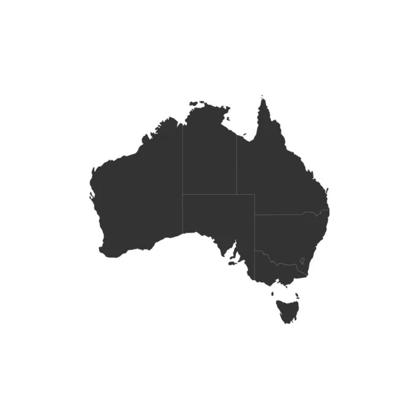 Vektorkarte von Australien mit Staatsgrenzen — Stockvektor