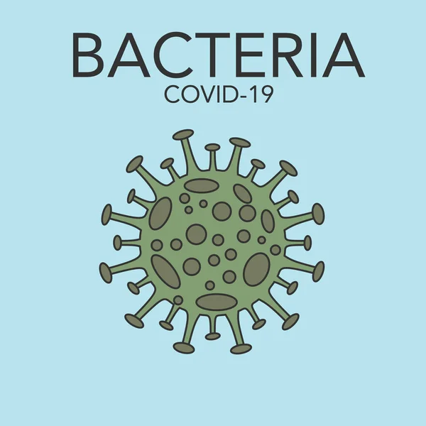 Coronavirus Bakteri Simgesi, 2019-nCoV Roman Coronavirus Bacteria. Dünya 'da tehlikeli Coronavirüs. Vektör Simgesi