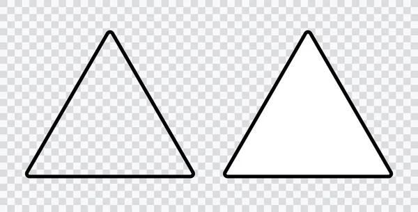 Icône linéaire vectorielle triangulaire isolée sur fond transparent, concept de transparence Triangle peut être utilisé pour le web et. — Image vectorielle