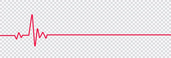 Symbol für rote Herzschlaglinie. auf flachem Stil auf transparentem Hintergrund — Stockvektor