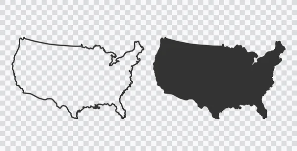 USA map. American map. United States of America map in flat and lines design — Stock Vector