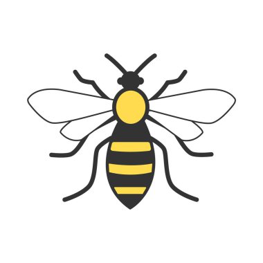 Moda tasarımında arı simgesi. Vektör grafik çizimi. Web sitesi tasarımı, logo, uygulama ve ui için uygun. Düzenlenebilir vektör vuruşu.