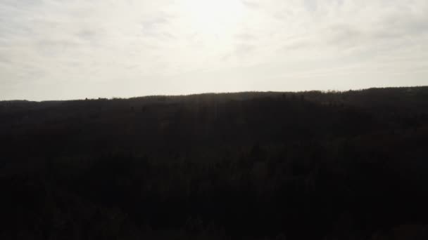 Anamorphe Luftaufnahme Der Landschaft Tälern Einem Sonnigen Tag — Stockvideo