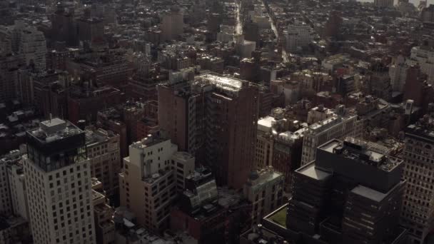 Bulutlu Bir Günde Gün Batımından Önce New York Çekilen Hava — Stok video