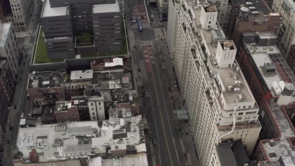 Images Aériennes Rues Presque Vides New York Pendant Une Pandémie — Video