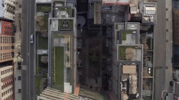 Top Aerial View Yard Building Midtown Manhattan — Stock Video