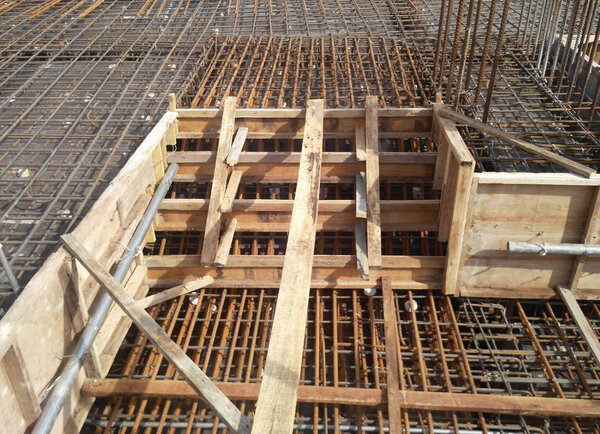  Timber slab form work and fabricated reinforcement bar 