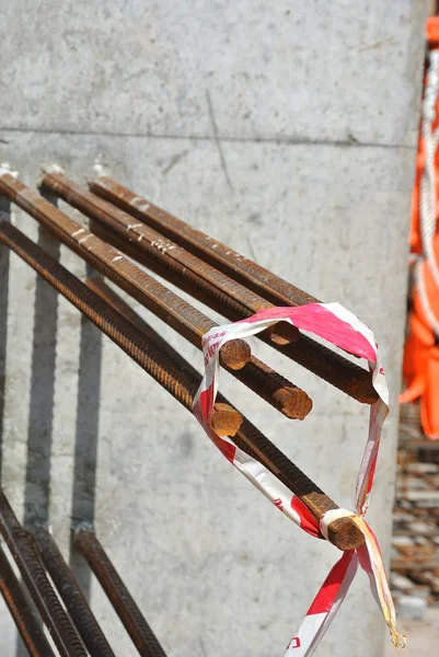 Steel reinforcement bar at the construction site — Stock Photo, Image