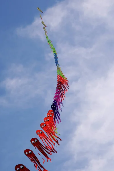 Kite Festival op het strand in Mersing, Maleisië. — Stockfoto