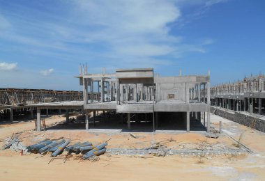 Cephe iki hikaye lüks Teras ev yapım aşamasında