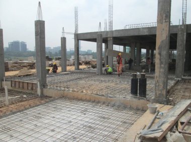 Kuala Lumpur, Malezya-31 Ocak 2017: kaynaklı hasır veya kat levha Yapı İnşaat alanı öğesinde ana yapısal bileşeni parçası olarak kullanılan Brc kumaş. 